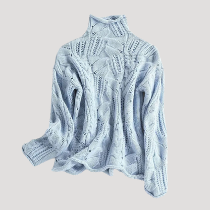 Fabienne | Pull Donna in Maglia Ajourée Col Alto