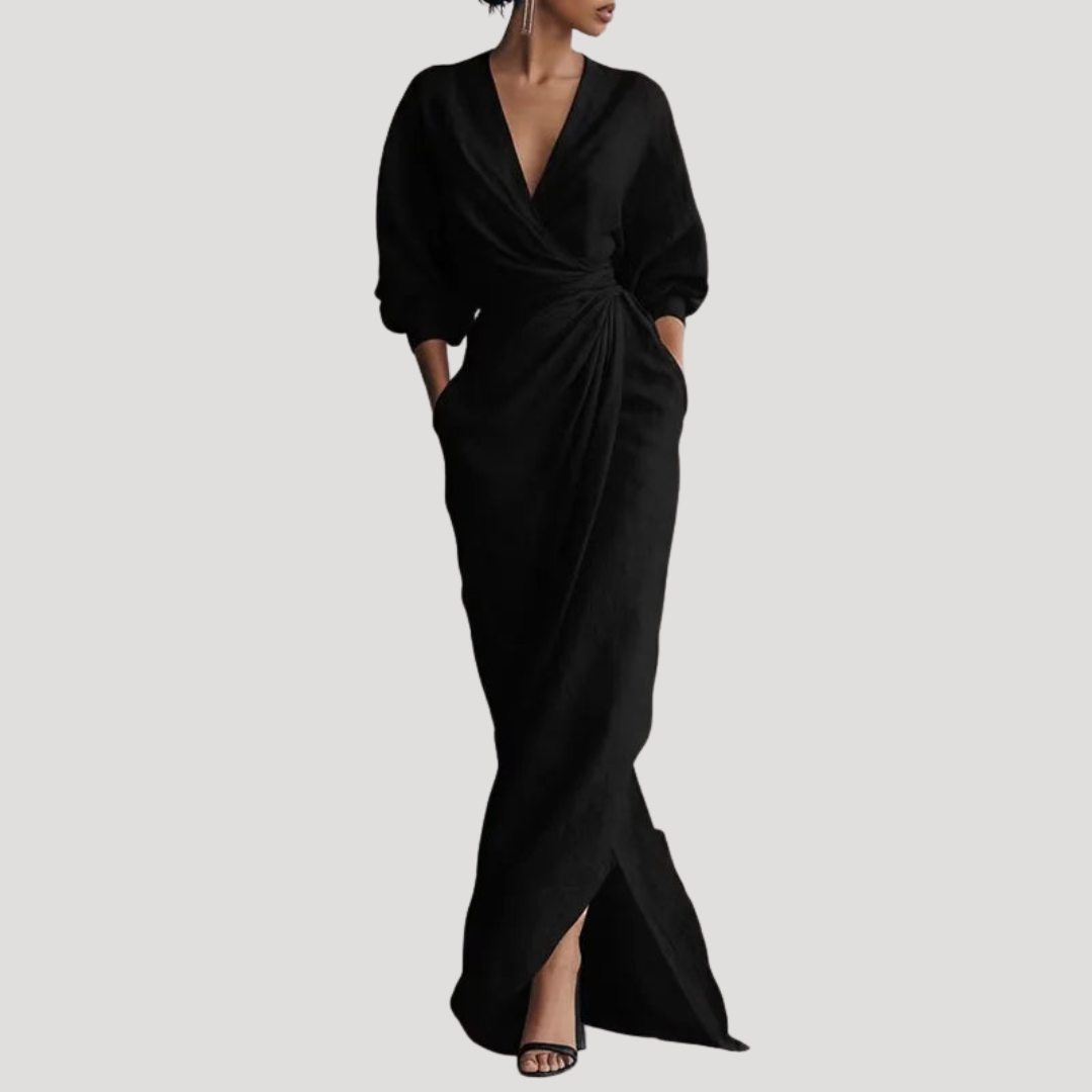 Daphne | Robe Portefeuille Donna Drapée Lunga Elegante