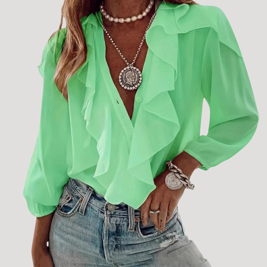 Agathe | Blusa Donna Volant Bohemien Maniche Lunghe