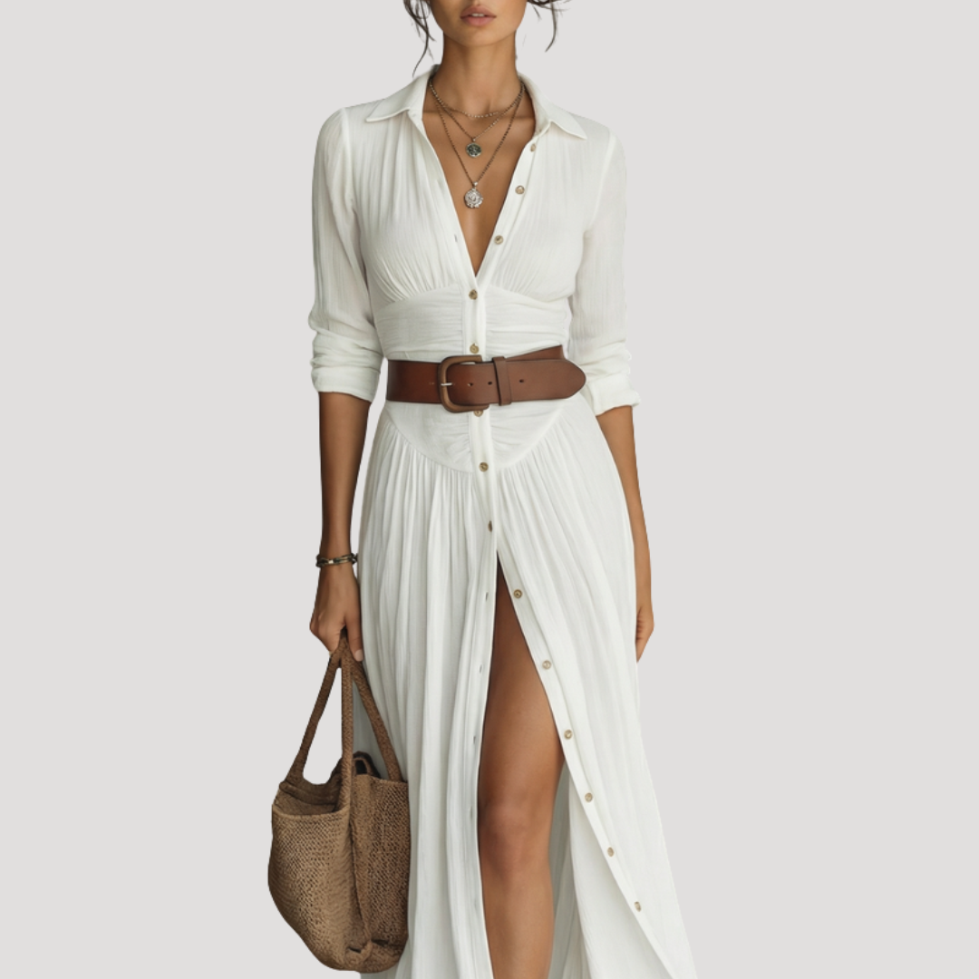 Silvana | Abito Camicia Lungo Donna Bottonato