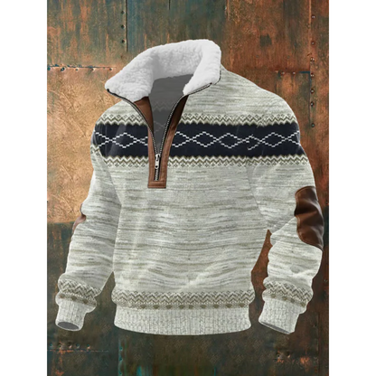 Paride | Maglione con collo alto, zip e collo in pile da uomo