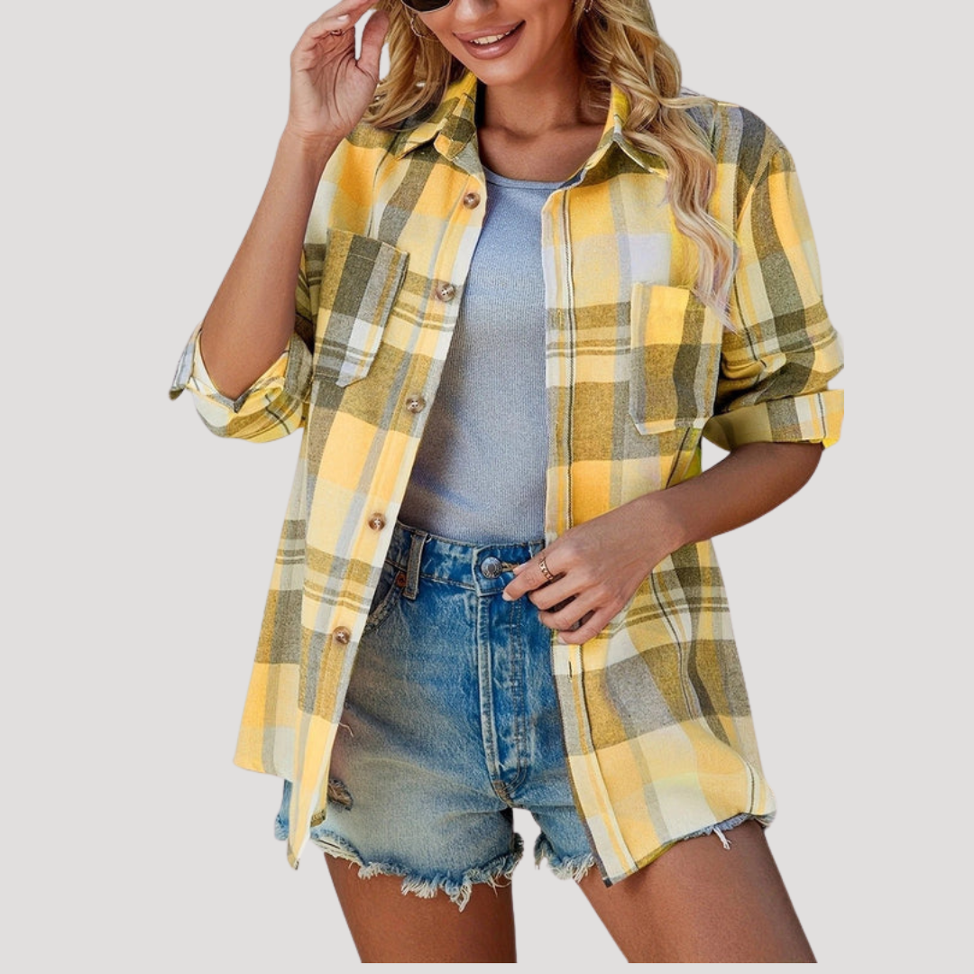 Ester | Camicia Donna a Quadri Bottonata Casual