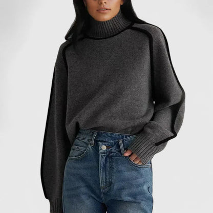 Cecilia | Pullover Donna Maniche A Pipistrello Collo Alto Chic