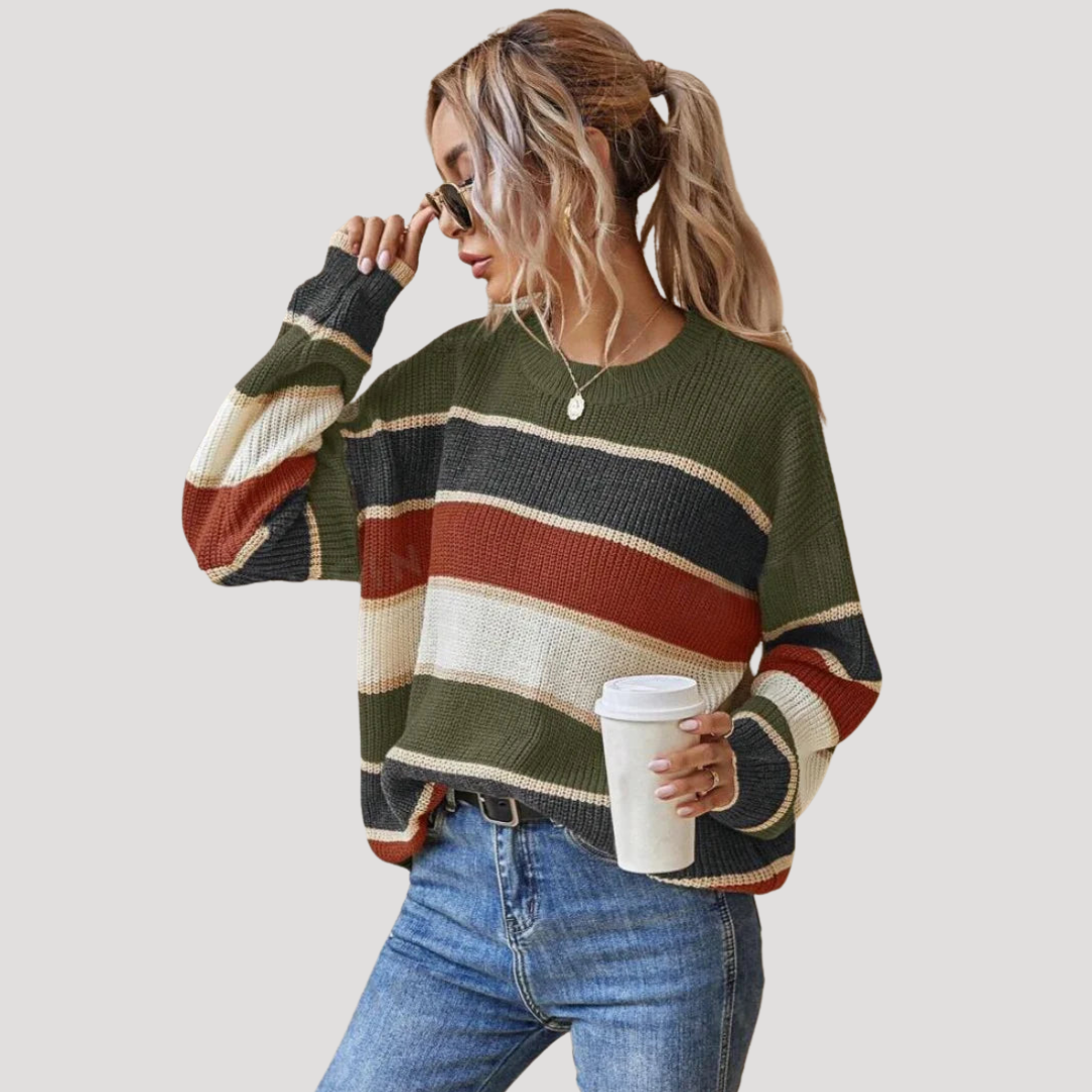 Josette | Pull Femme Rayé Col Rond
