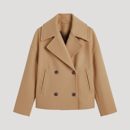Lauren | Cappotto Donna in Lana Incrociato con Doppio Petto e Collo Scollo