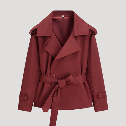Lidia | Trench Corto Donna Oversize con Cintura da Annodare