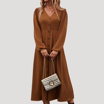 Emilia | Robe Midi Donna Bottonata Maniche Lunghe
