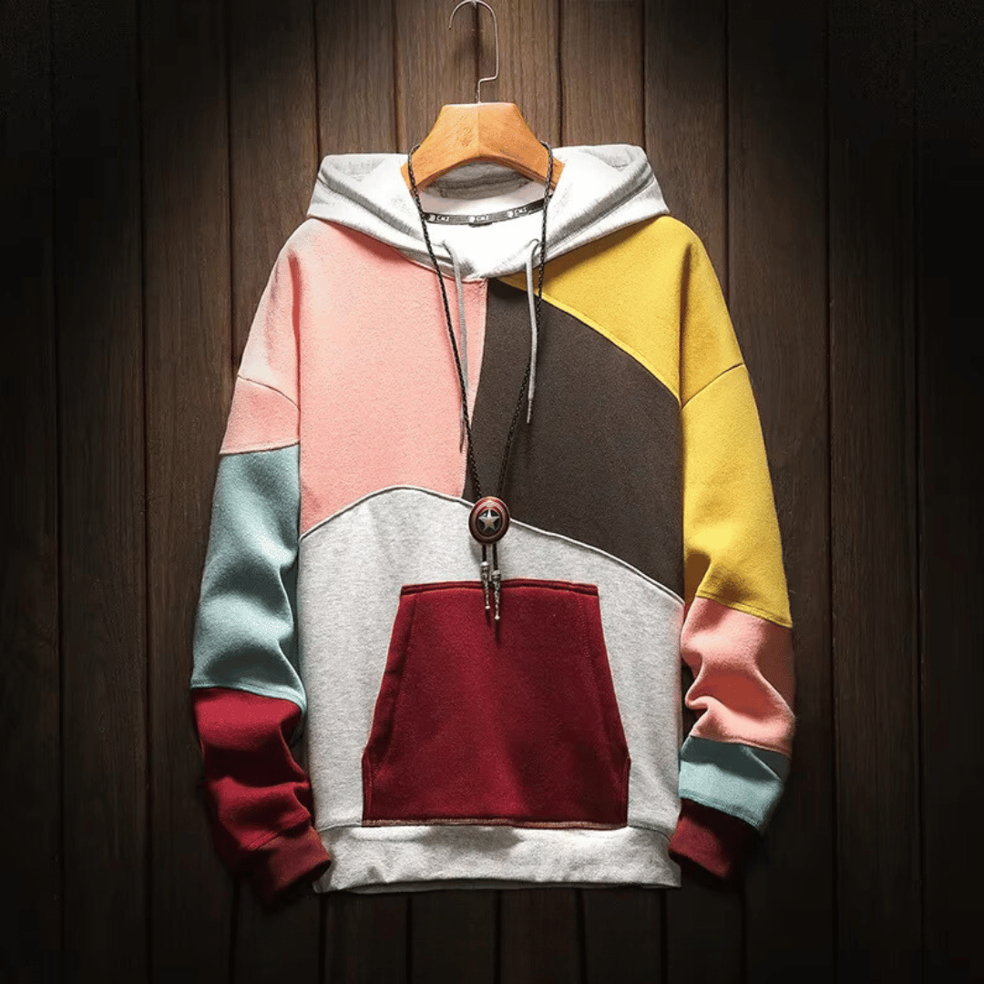 Ares | Felpa con cappuccio color block da uomo