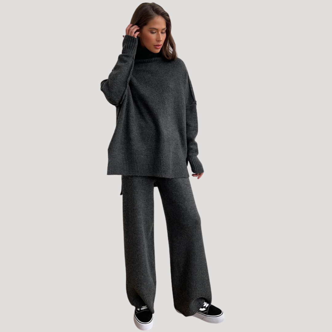 Gina | Completo Donna in Maglia Pullover Oversize e Pantaloni Larghi