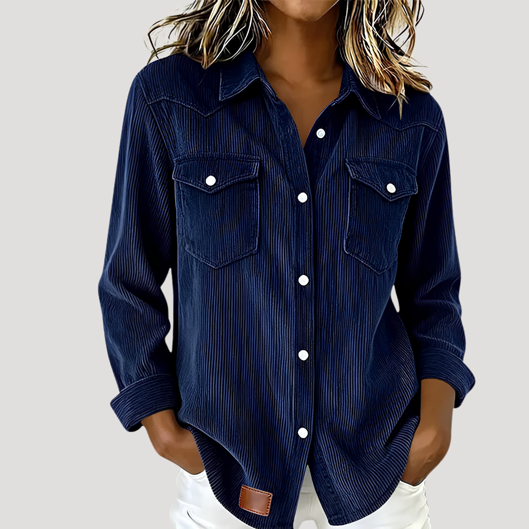 Raffaella | Camicia Donna Maniche Lunghe Bottonata con Tasche