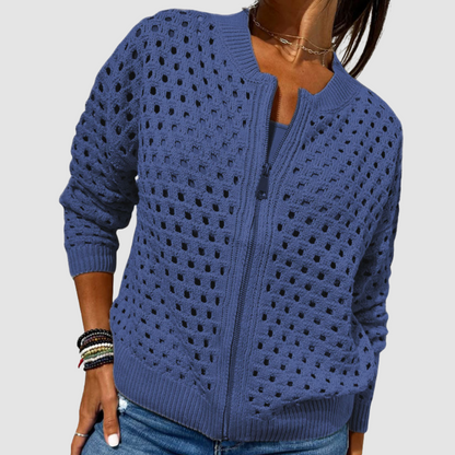 Desiree | Cardigan in Maglia Traforata con Zip per Donna
