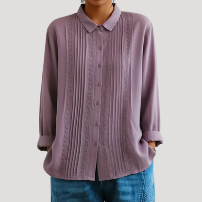 Solene | Camicia in Lino Donna Chic con Pizzo