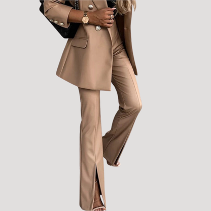 Justine | Pantaloni Svasati Donna in Similpelle con Fessure