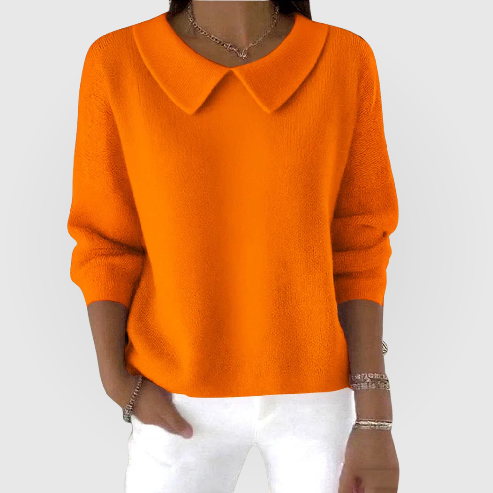 Eliane | Pull Donna Unito Maniche Lunghe Collo Claudine