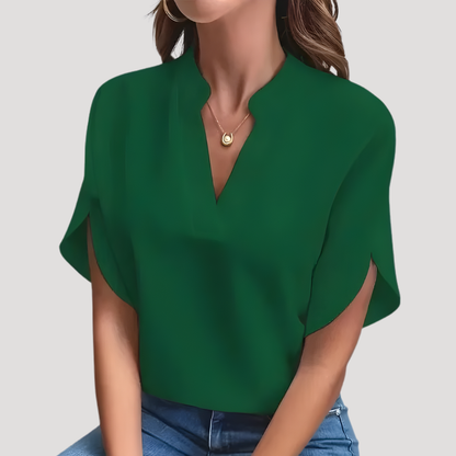 Liliane | Top Donna Fluido con Collo a V Elegante