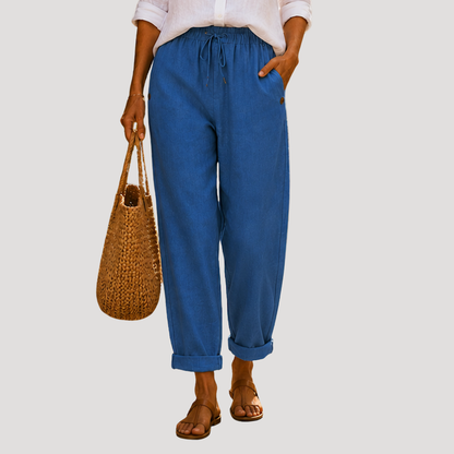 Jasmine | Pantaloni Donna Gamba Dritta Vita Regolabile Estate