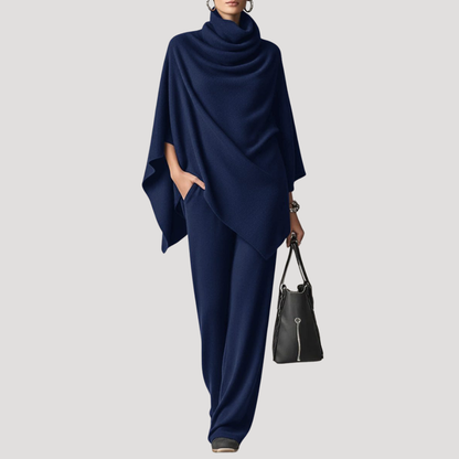Ambra | Completo Donna Top in Maglia Collo Bénitier e Pantalone Largo