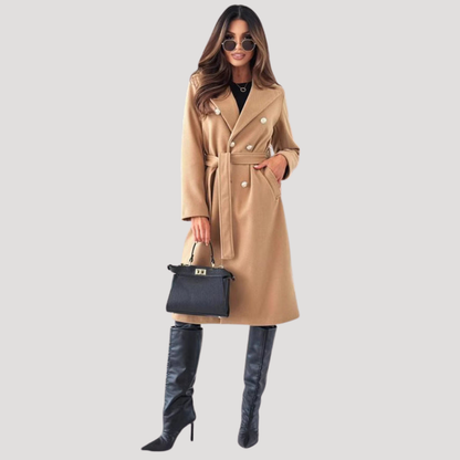 Gisella | Cappotto Lungo Donna Cinturato a Doppio Petto