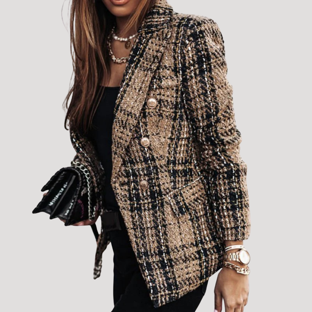 Leontine | Blazer Donna a Quadri Con Bottoni