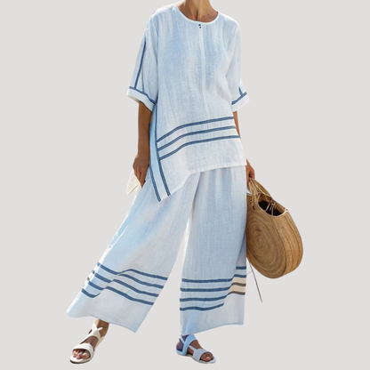 Nicoletta | Completo Donna Estate Casual Pantaloni Larghi