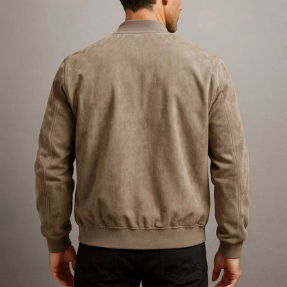 Fabrizio | Bomber in finto camoscio con zip da uomo