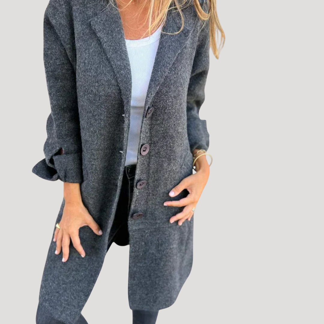 Rachel | Cappotto Lungo Donna Casual Con Rever