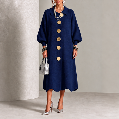 Albertine | Vestito in Maglia con Bottoni a Collo Classico da Donna