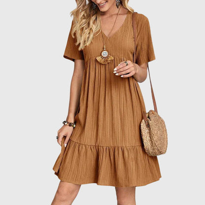 Celine | Abito Corto Donna Casual Vita Arricciata