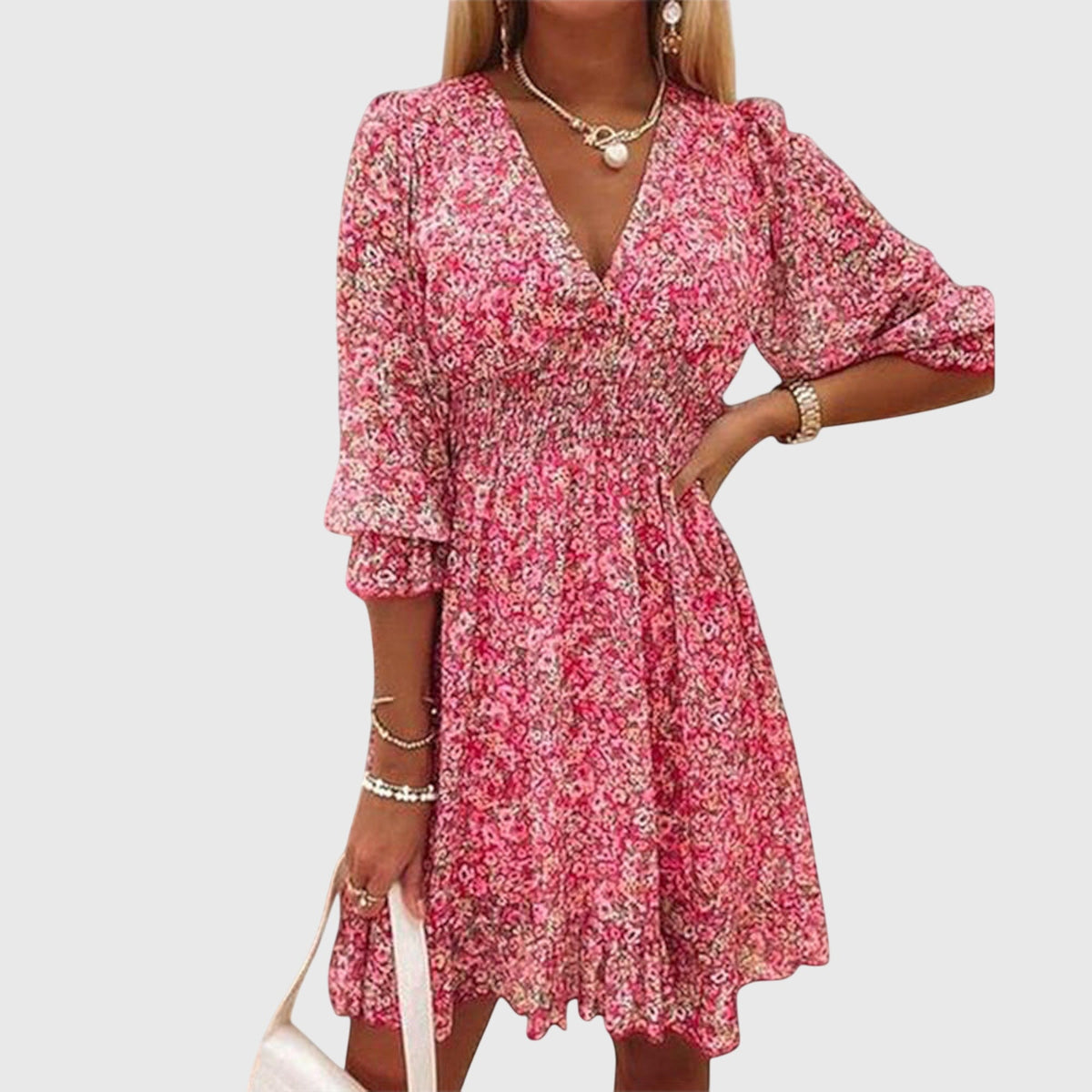 Ava | Abito Corto Donna Bohémien Chic Stampato Floreale