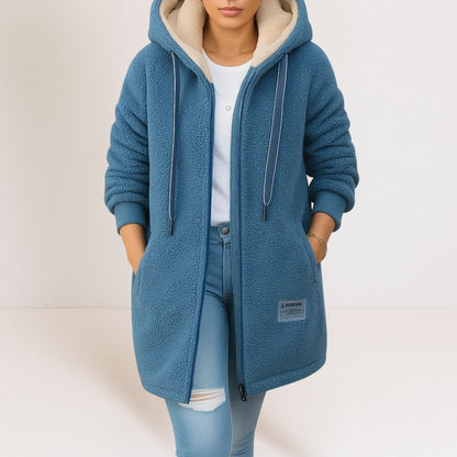 Phoebe | Giacca in pile con cappuccio e zip per donna