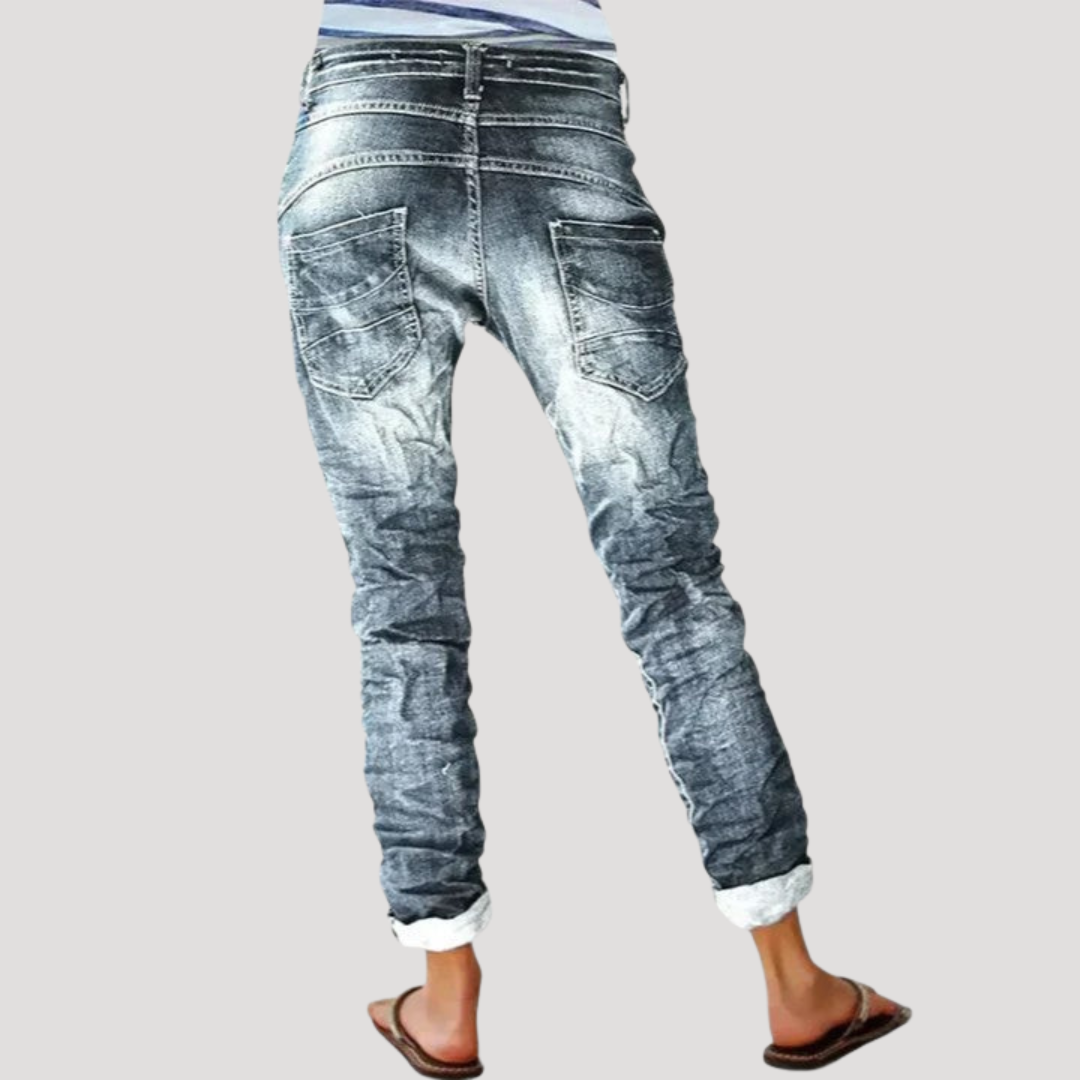 Emma | Jeans Slim Donna Effetto Lavato Vintage