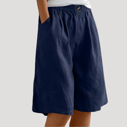 Dominique | Bermuda Donna Chic Vita Elastico Taglio Ampio