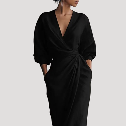 Daphne | Robe Portefeuille Donna Drapée Lunga Elegante