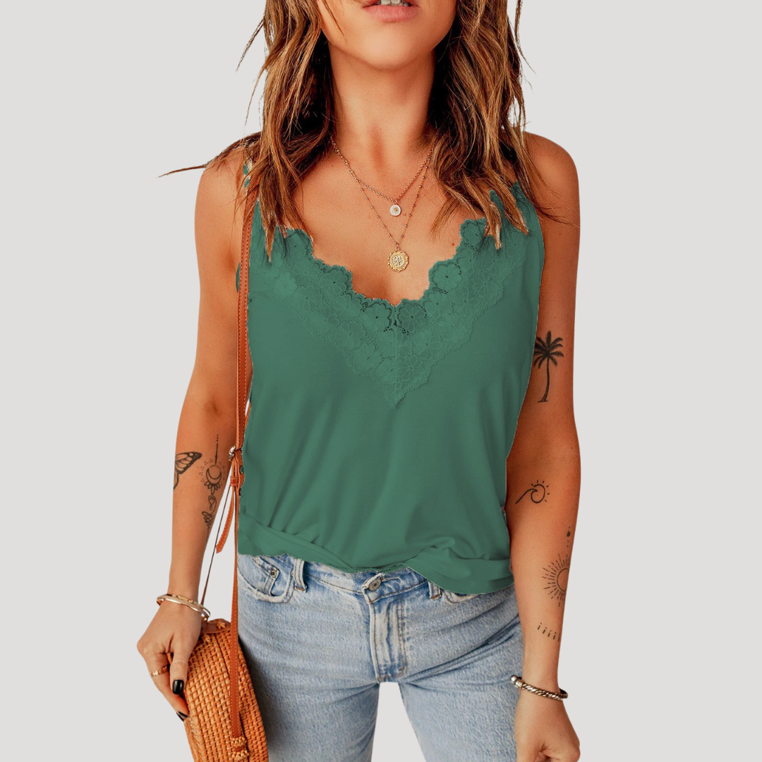 Viviana | Top Donna Pizzo Stile Canotta Leggero Estate