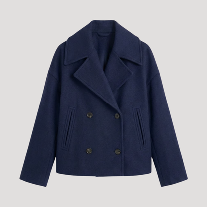 Lauren | Cappotto Donna in Lana Incrociato con Doppio Petto e Collo Scollo