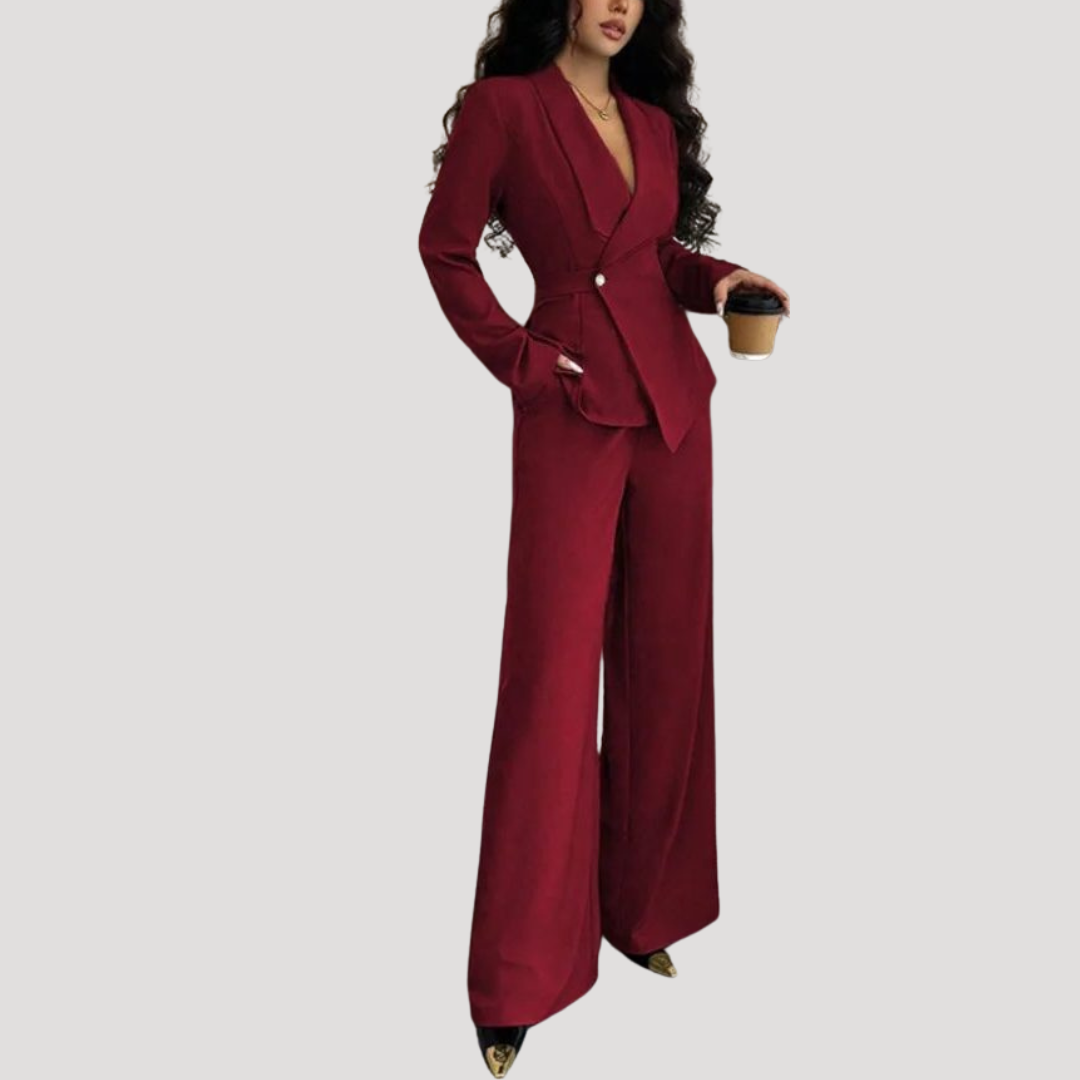 Eliane | Completo Donna Formale con Blazer e Pantaloni Larghi