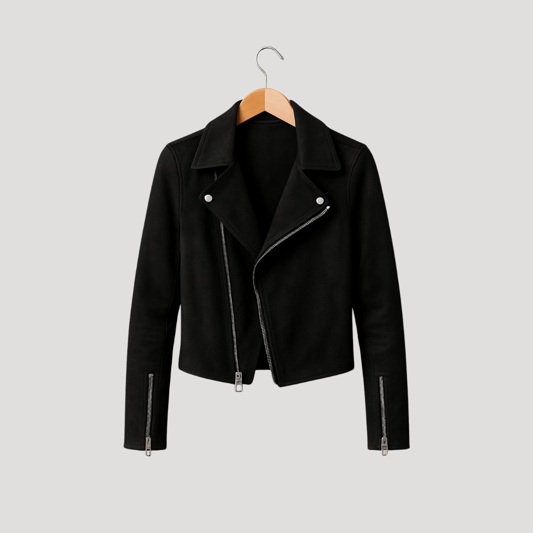 Anne Sophie | Giacca Biker Corto Donna con Zip Asimmetrica