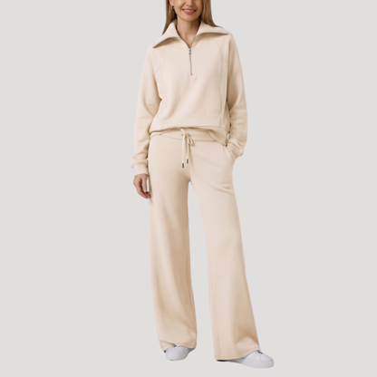 Maria Carmen | Completo Sportivo Donna Mezzo Zip con Pantaloni Larghi