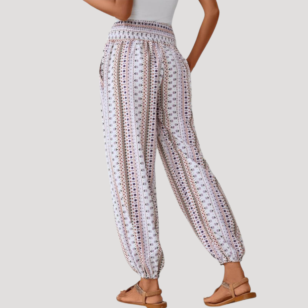 Carla | Pantaloni Donna Taglia Elastico Stampa Casual