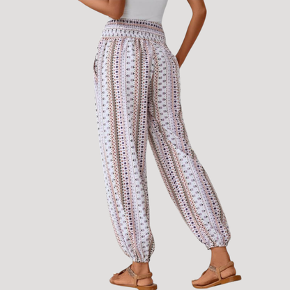 Carla | Pantaloni Donna Taglia Elastico Stampa Casual