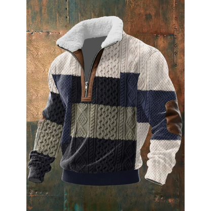 Paride | Maglione con collo alto, zip e collo in pile da uomo