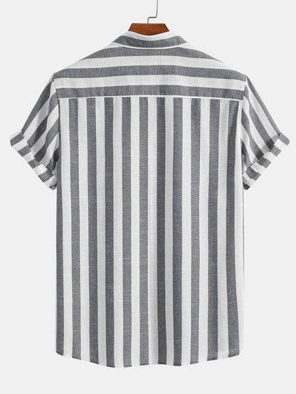 Domenico | Completo camicia a righe e pantaloni con coulisse da uomo