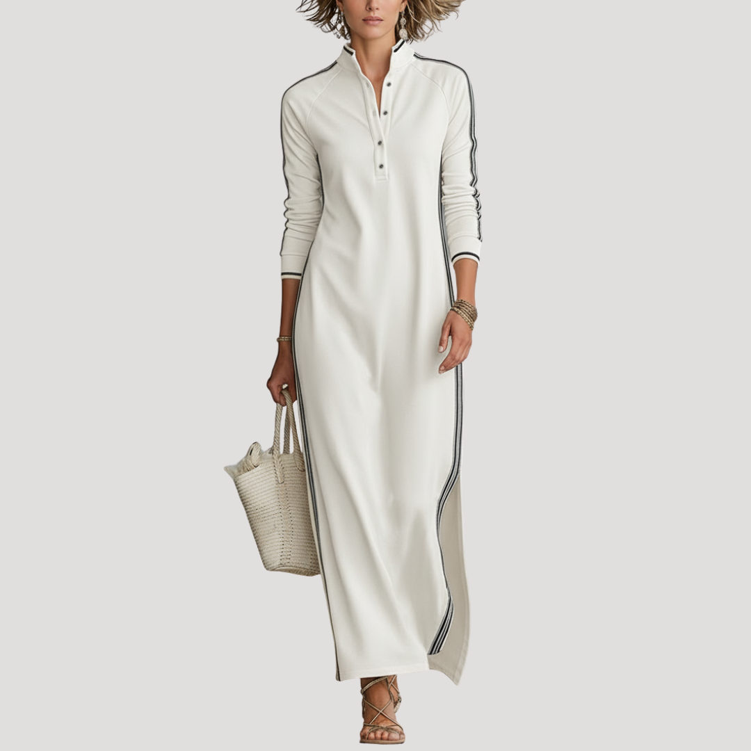 Ruth | Abito Lungo Donna Maniche Lunghe Spacco Casual
