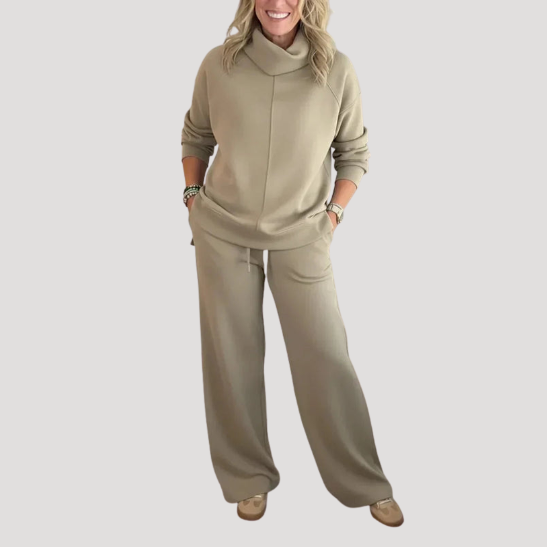 Selena | Completo Loungewear Donna in Maglia con Pantaloni Larghi