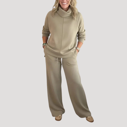 Selena | Completo Loungewear Donna in Maglia con Pantaloni Larghi