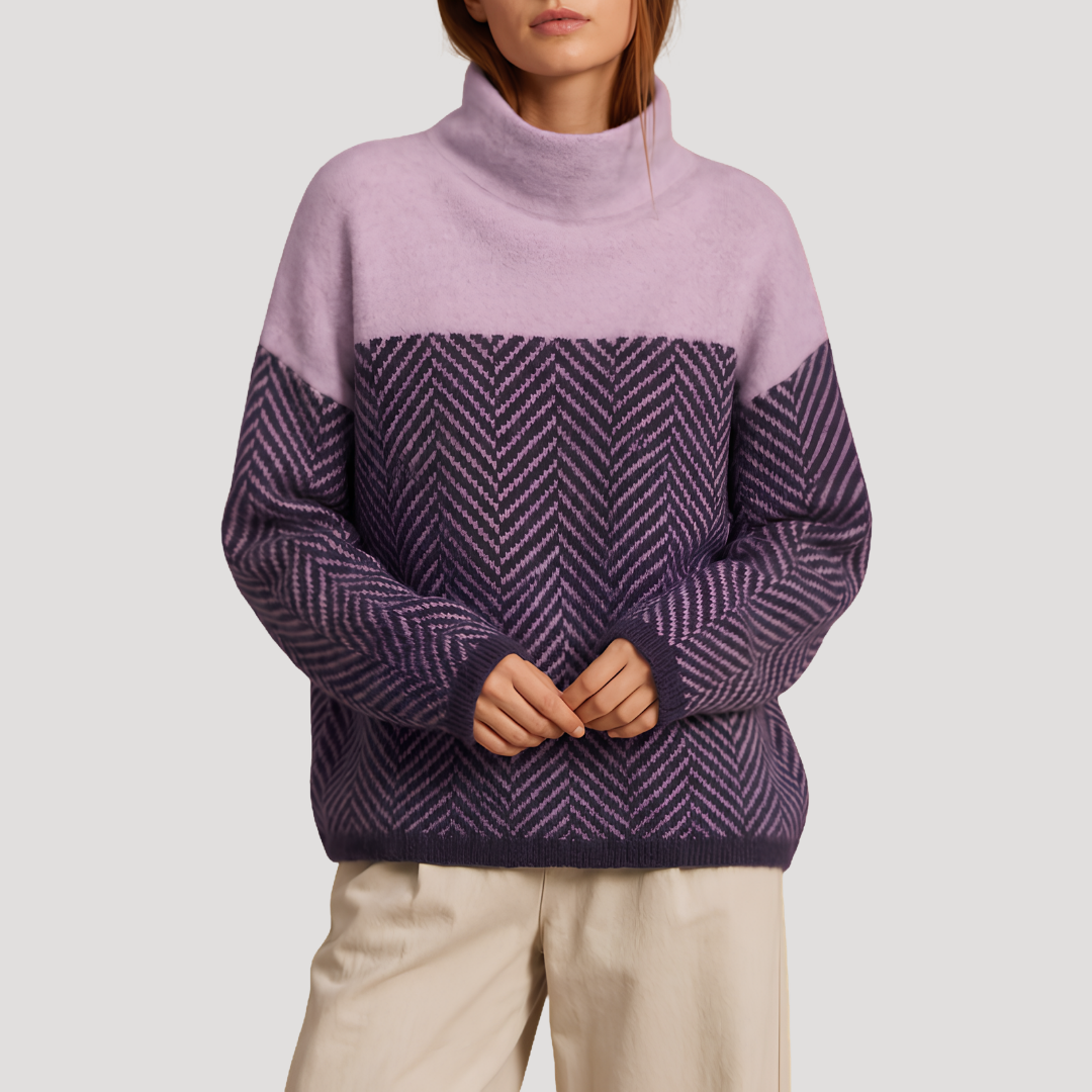 Rocio | Pull Donna a Righe con Collo Alto
