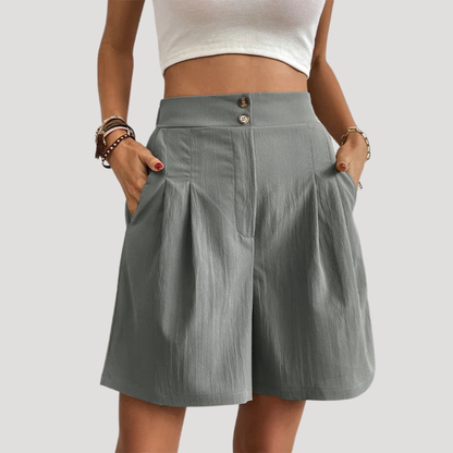 Alessandra | Short Donna Vita Alta Plissé Elegante