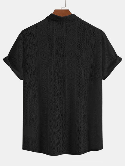 Camillo | Completo camicia traforata a maniche corte e pantaloni da uomo