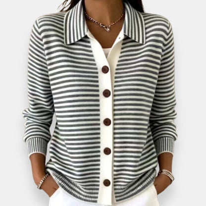 Nola | Cardigan a righe con bottoni per donna