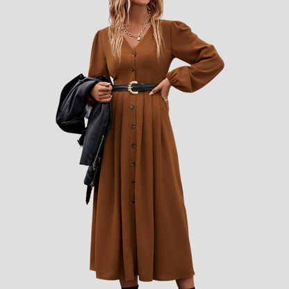 Emilia | Robe Midi Donna Bottonata Maniche Lunghe